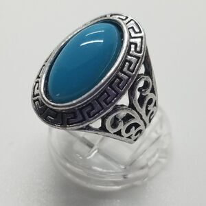 Silver Blue Stone Ring 